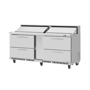 Turbo Air PST - 72 - D4 - FB - N 72" PRO Series Mega Top Sandwich & Salad Prep Table - Refrigerated Drawers