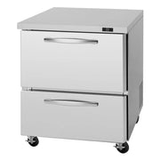 Turbo Air PUR-28-D2-N: 27.5" Undercounter Refrigerator with 2 Drawers (1 Section, 115v)
