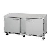 Turbo Air PUR-72-FB-N: 70 5/8" Undercounter Refrigerator with 2 Sections and Doors (115v)