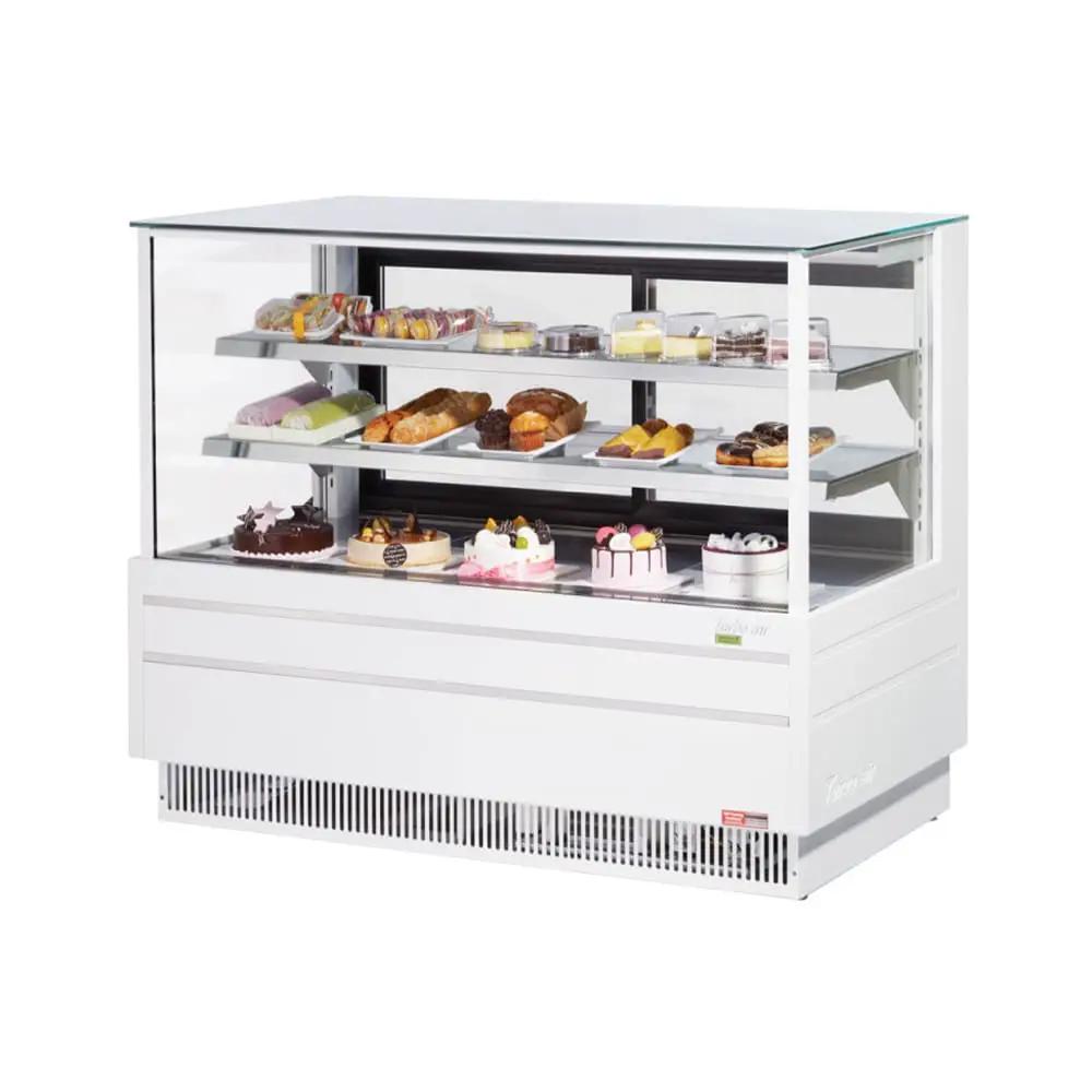 Turbo Air TCGB-60UF-W-N 60.5" Full-Service Bakery Display Case - White, Straight Glass, LED Lighting, 115V