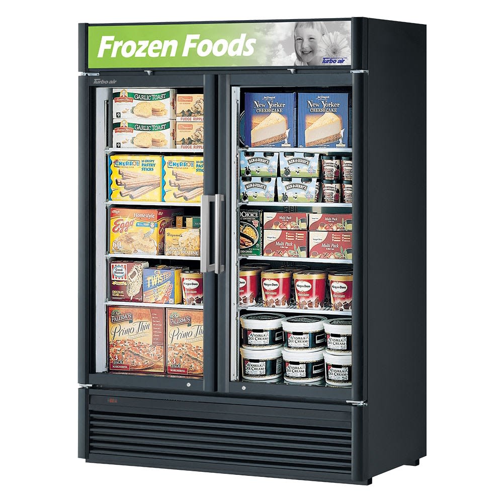 Turbo Air TGF - 47SD - N 51" Display Freezer with Swing Doors - Black, 115v