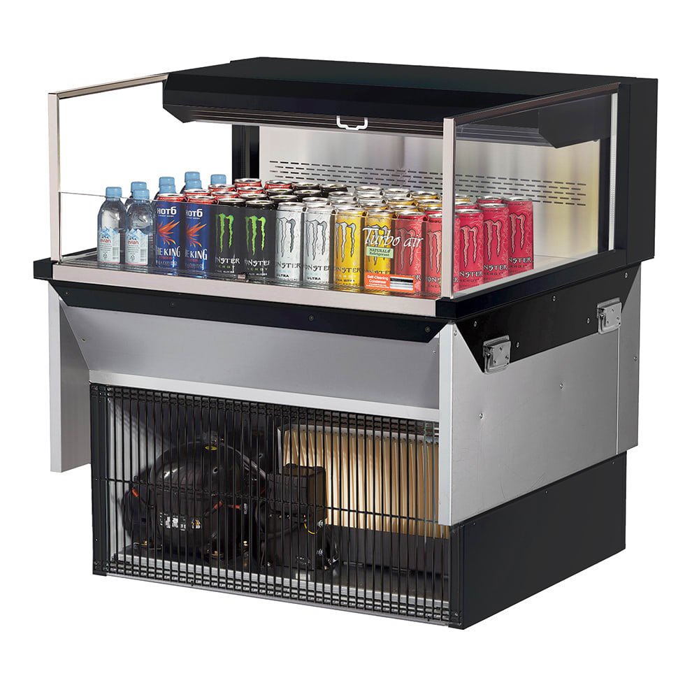 Turbo Air TOM - 36L - UF - B - 1SI - N 35.88" Drop - In Open Air Refrigerated Display Case
