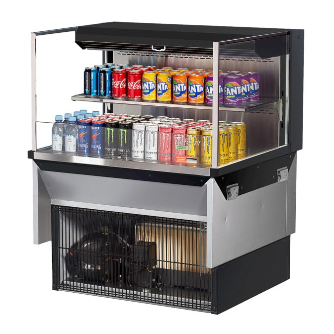 Turbo Air TOM - 36L - UF - B - 2SI - N 35.8" Drop - In Open Air Cooler with Two Levels and 115v Power