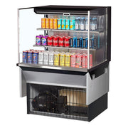 Turbo Air TOM - 36L - UF - B - 3SI - N 35.8" Drop - In Open Air Cooler with 3 Levels and Black Exterior