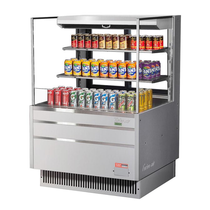 Turbo Air TOM - 36L - UFD - S - 3S - N 34.75" Open Air Merchandiser with 3 Levels and LED Lighting