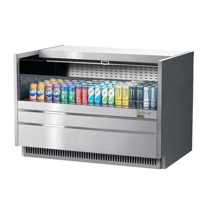 Turbo Air TOM - 48UC - S - N 48" Drop - In Open Air Cooler with Digital Controls and LED Lighting