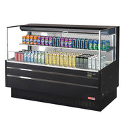 Turbo Air TOM - 60L - UF - B - 2S - N 58.75" Black Horizontal Open Air Cooler - 13 Cu. Ft.