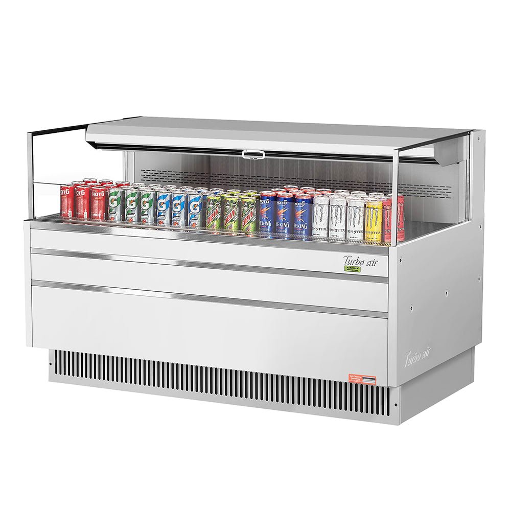 Turbo Air TOM - 60L - UF - W - 1S - N 58.75" Horizontal Open Air Cooler - 8 cu. ft., White
