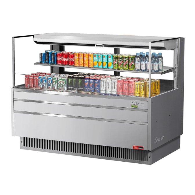 Turbo Air TOM - 60L - UFD - S - 2S - N 58 3/4" Horizontal Open Air Display Cooler - 115v