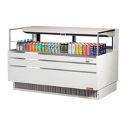 Turbo Air TOM - 60L - UFD - W - 1S - N 58 3/4" Open Air Horizontal Cooler - Stainless Steel Deck, 115v