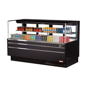 Turbo Air TOM - 72L - UFD - B - 2S - N 70" Black Horizontal Open Air Display Refrigerator (220v)