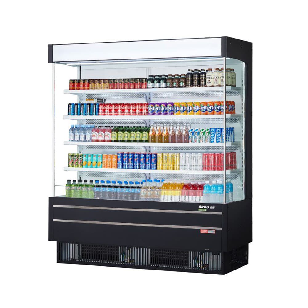 Turbo Air TOM - 75SEB - N 76" Vertical Open Display Refrigerator with 5 Levels and Self - Cleaning Condenser
