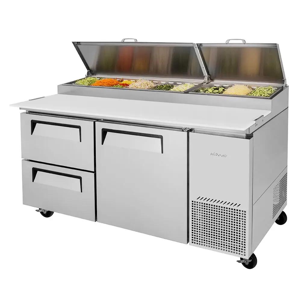 Turbo Air TPR-67SD-D2-N 67" Super Deluxe Commercial Pizza Prep Refrigerator Table - 115v