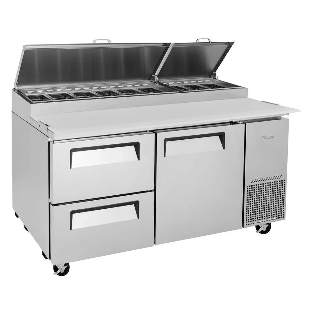 Turbo Air TPR-67SD-D2-N 67" Super Deluxe Commercial Pizza Prep Refrigerator Table - 115v