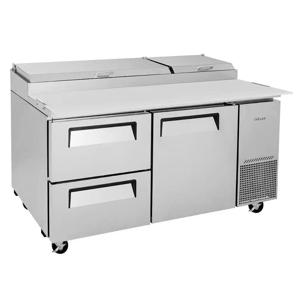 Turbo Air TPR-67SD-D2-N 67" Super Deluxe Commercial Pizza Prep Refrigerator Table - 115v