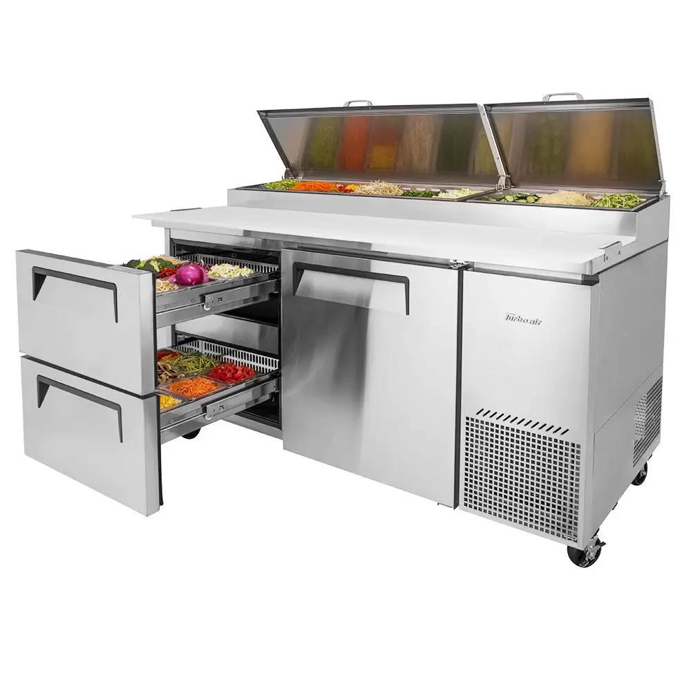 Turbo Air TPR-67SD-D2-N 67" Super Deluxe Commercial Pizza Prep Refrigerator Table - 115v