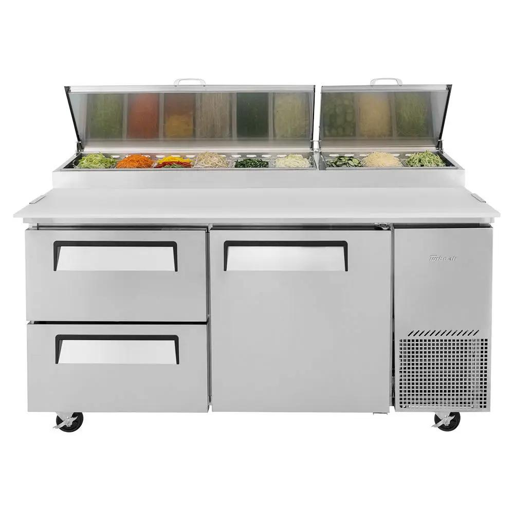 Turbo Air TPR-67SD-D2-N 67" Super Deluxe Commercial Pizza Prep Refrigerator Table - 115v