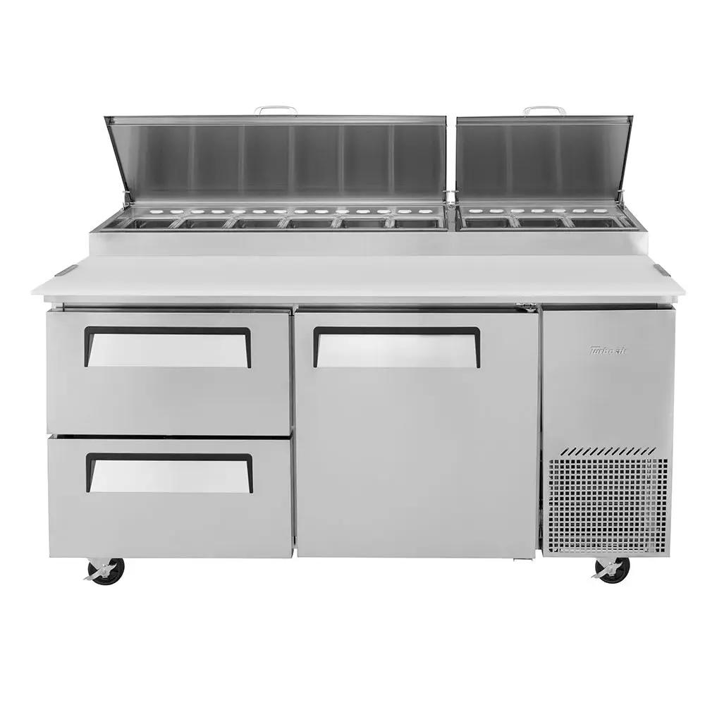 Turbo Air TPR-67SD-D2-N 67" Super Deluxe Commercial Pizza Prep Refrigerator Table - 115v