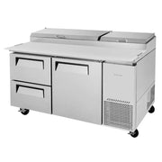 Turbo Air TPR-67SD-D2-N 67" Super Deluxe Commercial Pizza Prep Refrigerator Table - 115v