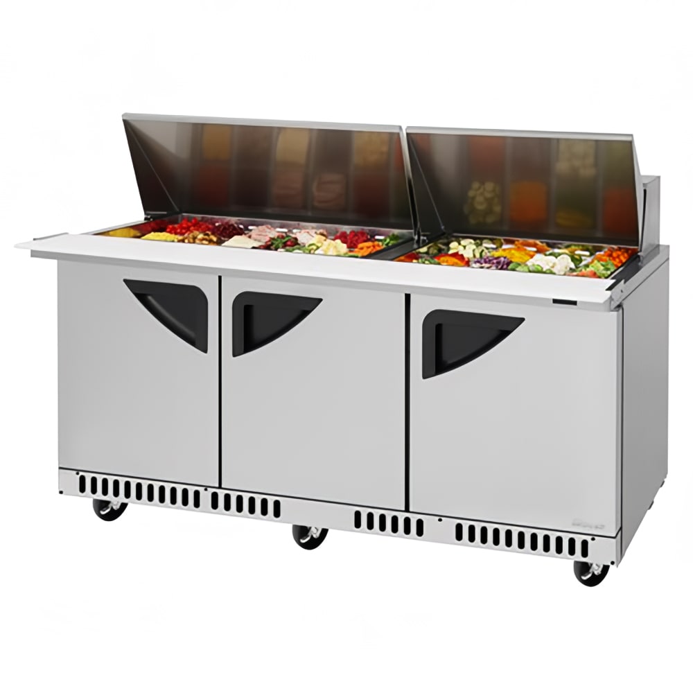 Turbo Air TST - 72SD - 30 - FB - N: 72" Mega Top Prep Table with Refrigerated Base