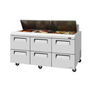 Turbo Air TST - 72SD - D6 - N 72" Mega Top Sandwich/Salad Prep Table - 6 Drawers