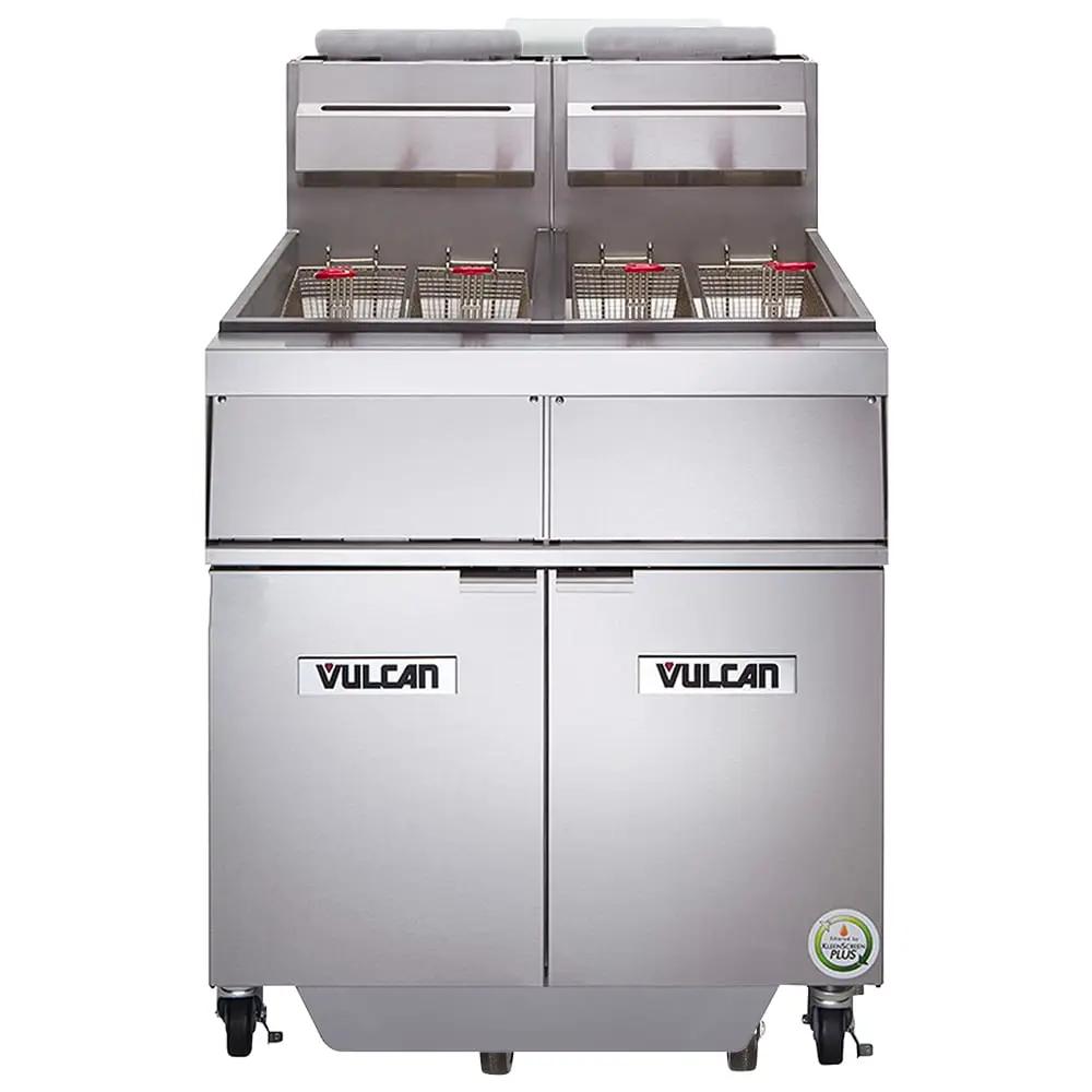 Vulcan 2GR45MF Gas Fryer - (2) 50 lb Vats, Floor Model, Natural Gas