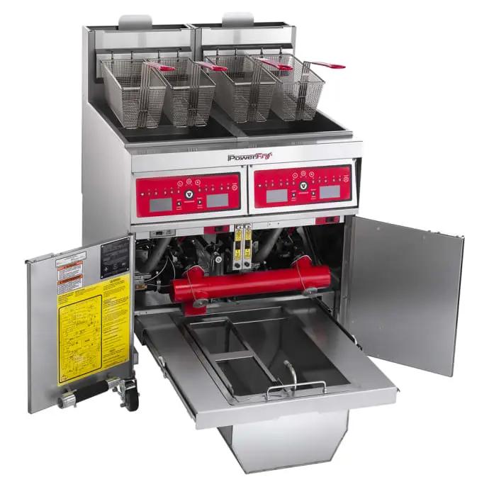 Vulcan 2TR45AF PowerFry3 Gas Fryer - (2) 50 lb Vats, Floor Model, Natural Gas - view 3