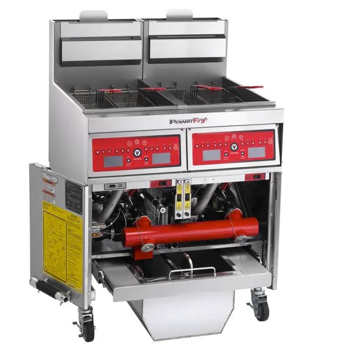 Vulcan 2TR45AF PowerFry3 Gas Fryer - (2) 50 lb Vats, Floor Model, Natural Gas - view 2