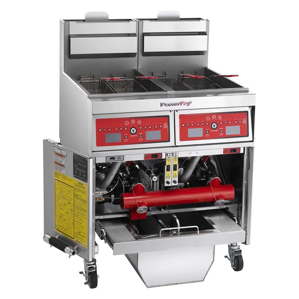 Vulcan 2TR45CF PowerFry3 Gas Fryer - (2) 50 lb Vats, Floor Model, Natural Gas