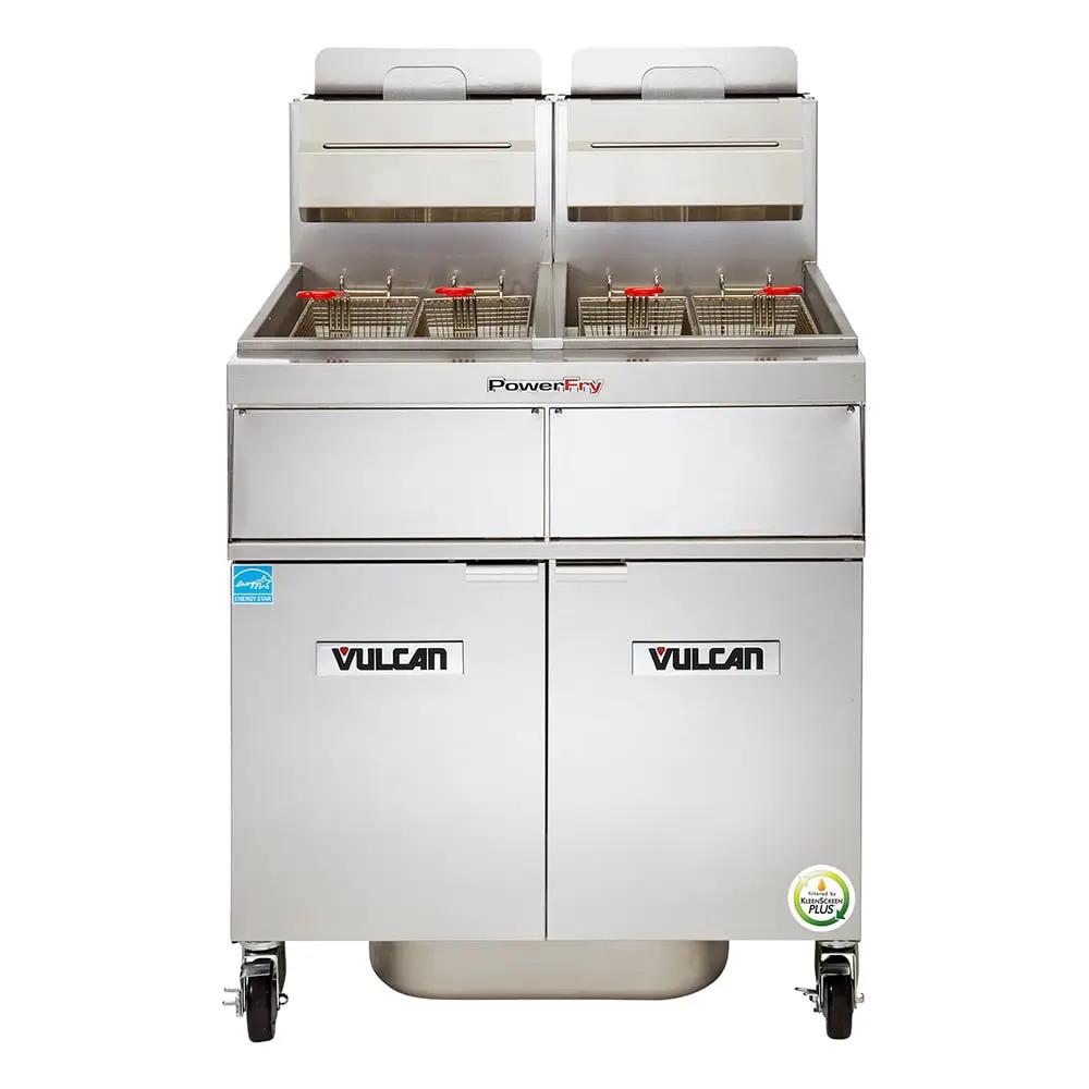 Vulcan 2TR65AF PowerFry3 Gas Fryer - (2) 70 lb Vats, Floor Model, Liquid Propane