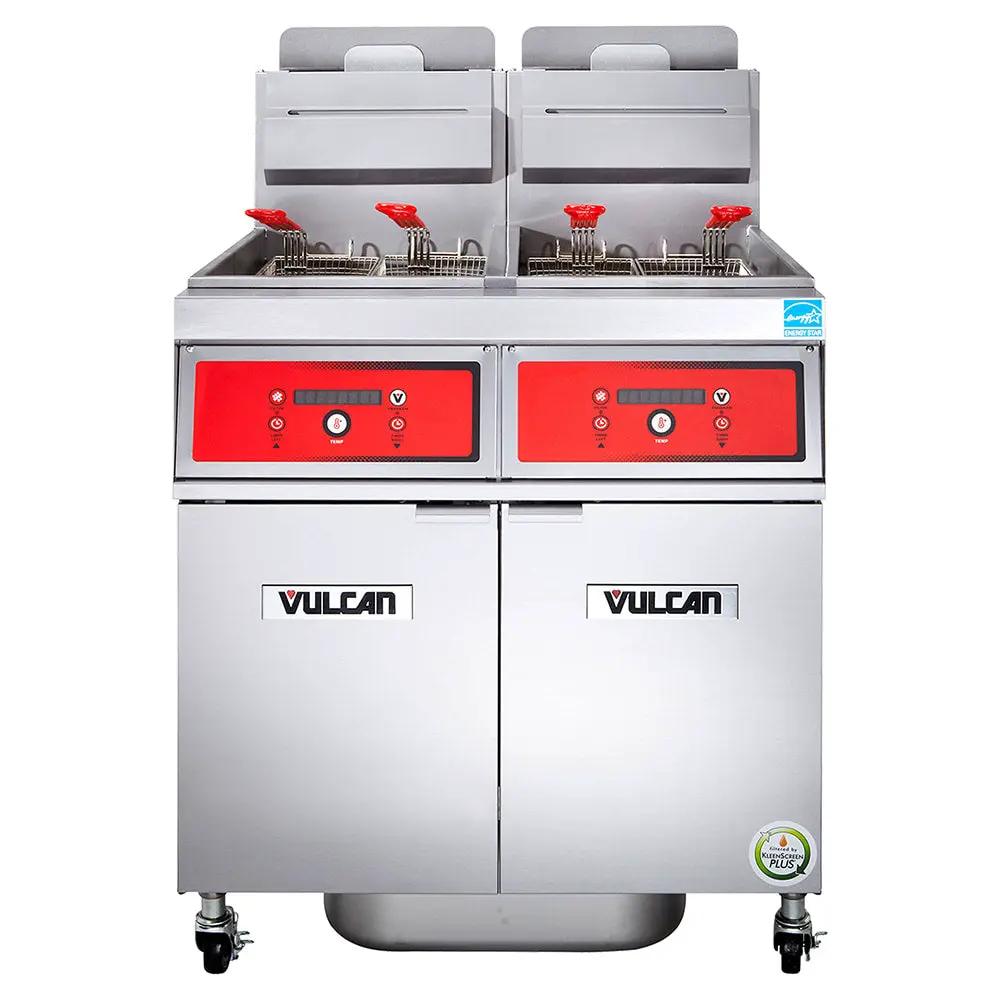 Vulcan 2VK45AF PowerFry5 Gas Fryer - (2) 50 lb Vats, Floor Model, Liquid Propane