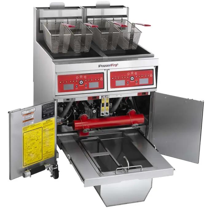 Vulcan 2VK45CF PowerFry5 Gas Fryer - (2) 50 lb Vats, Floor Model, Liquid Propane - view 2