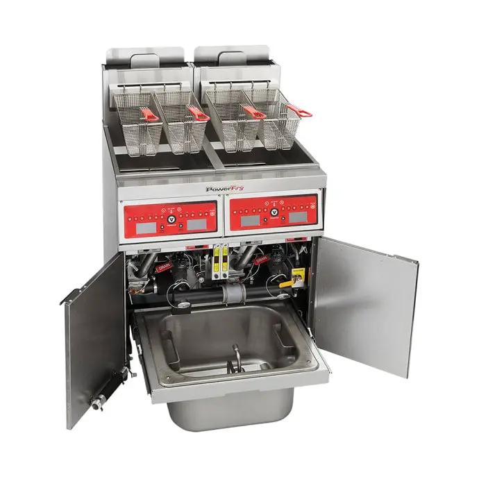 Vulcan 2VK45CF PowerFry5 Gas Fryer - (2) 50 lb Vats, Floor Model, Liquid Propane - view 3