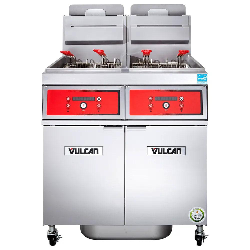 Vulcan 2VK85AF PowerFry5 Gas Fryer - (2) 90 lb Vats, Floor Model, Liquid Propane