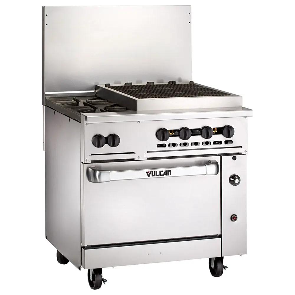 Vulcan 36C-2B24CBP Endurance 36" 2 Burner Gas Range with Charbroiler & Convection Oven, Liquid Propane