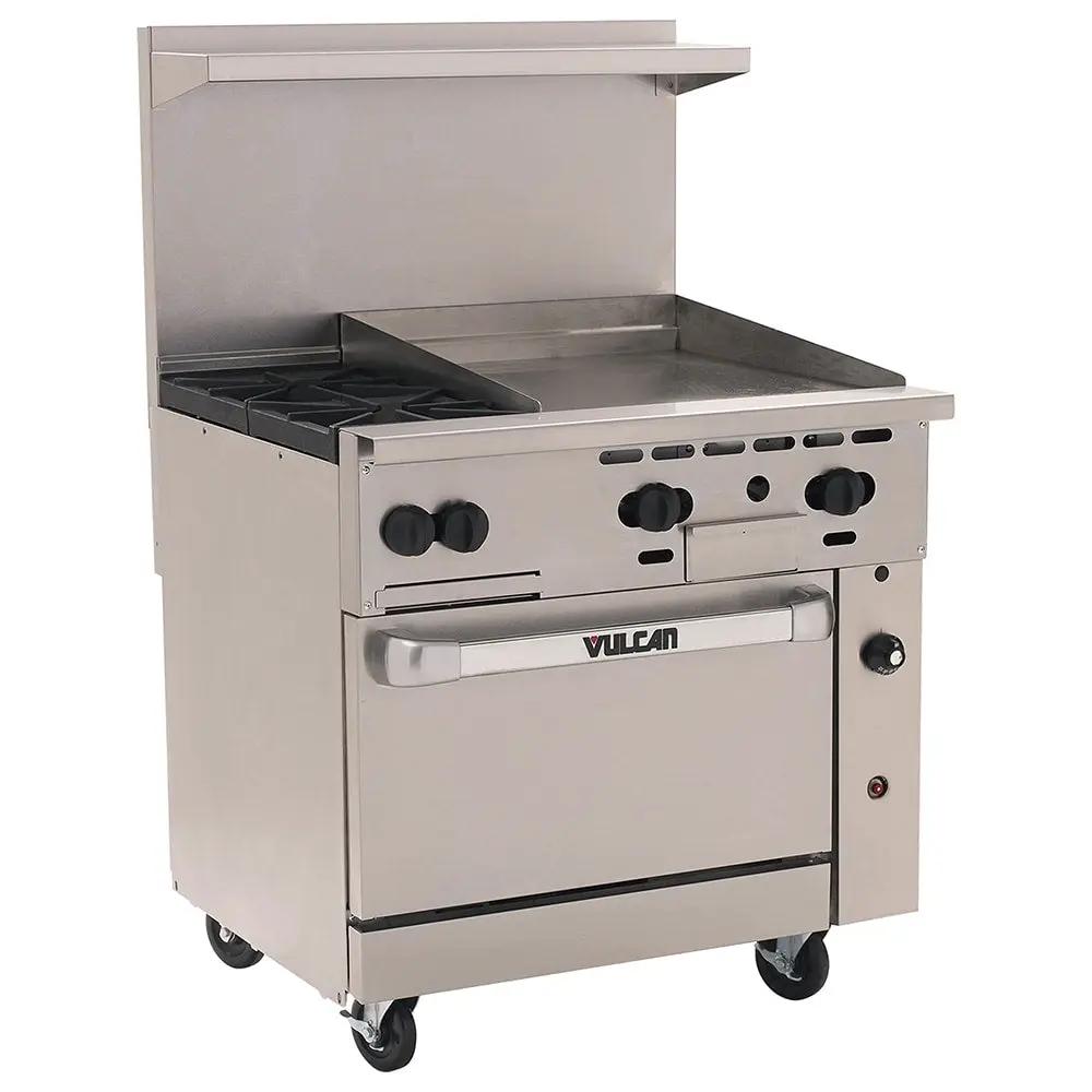 Vulcan 36S-2B24G Endurance 36" 2 Burner Gas Range with Griddle & Standard Oven, Natural Gas