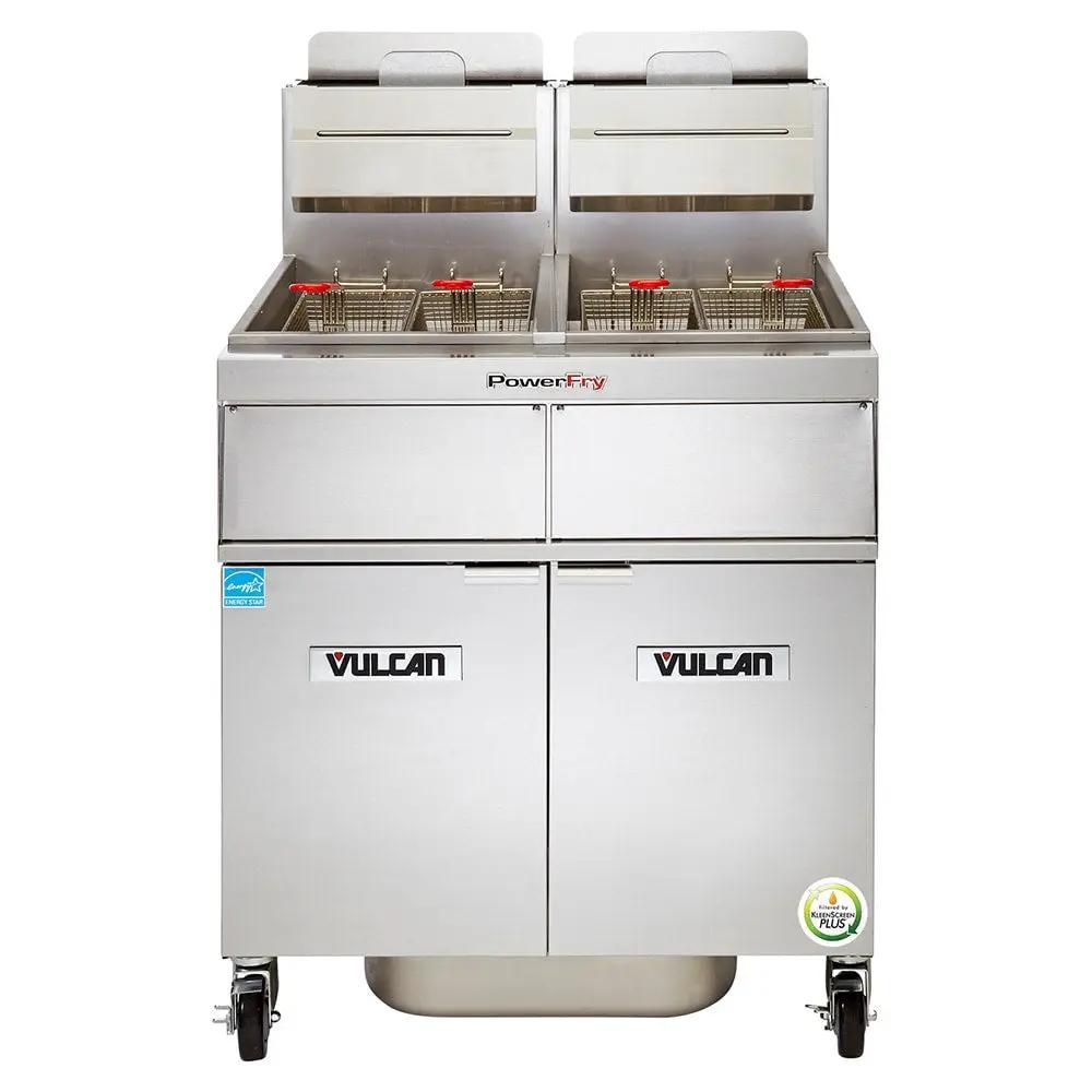 Vulcan 3TR45AF PowerFry3 Gas Fryer - (3) 50 lb Vats, Floor Model, Liquid Propane