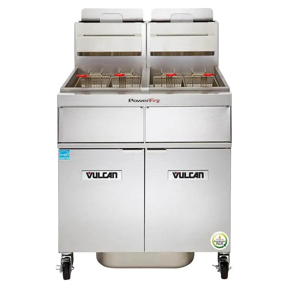 Vulcan 3TR85AF PowerFry3 Gas Fryer - (3) 90 lb Vats, Floor Model, Liquid Propane