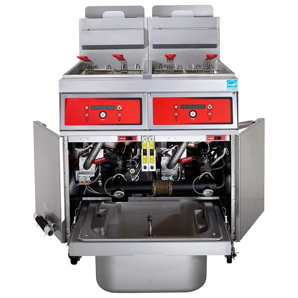 Vulcan 3VK45CF PowerFry5 Gas Fryer - (3) 50 lb Vats, Floor Model, Liquid Propane