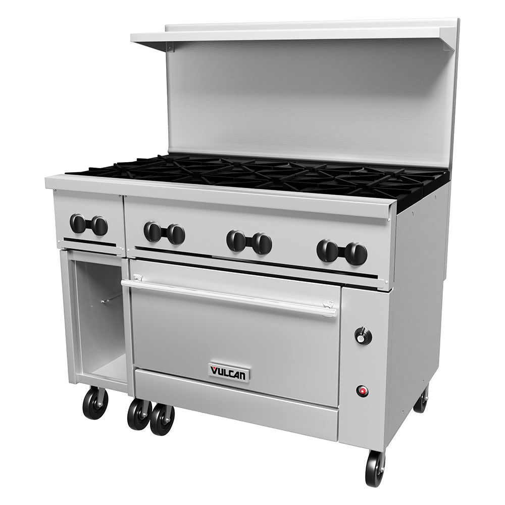 Vulcan 48S-8B Endurance 48" 8 Burner Gas Range with Standard Oven & Storage Base, Natural Gas