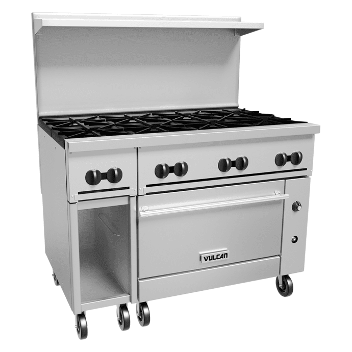 Vulcan 48S-8B Endurance 48" 8 Burner Gas Range with Standard Oven & Storage Base, Natural Gas - view 3