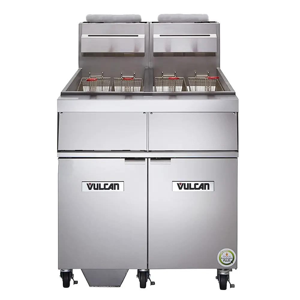 Vulcan 4GR45MF Gas Fryer - (4) 50 lb Vats, Floor Model, Natural Gas