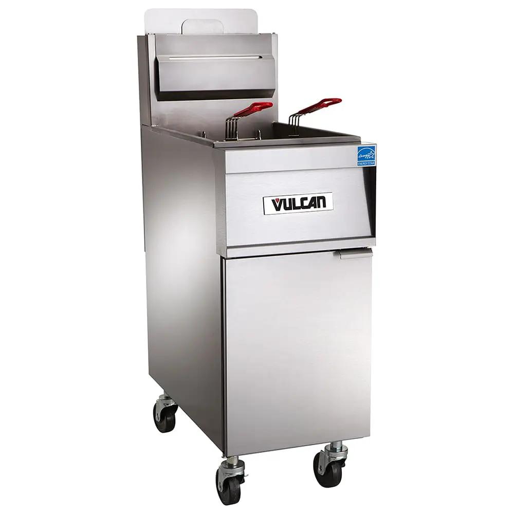Vulcan 4TR45DF PowerFry3 Gas Fryer - (4) 50 lb Vats, Floor Model, Natural Gas