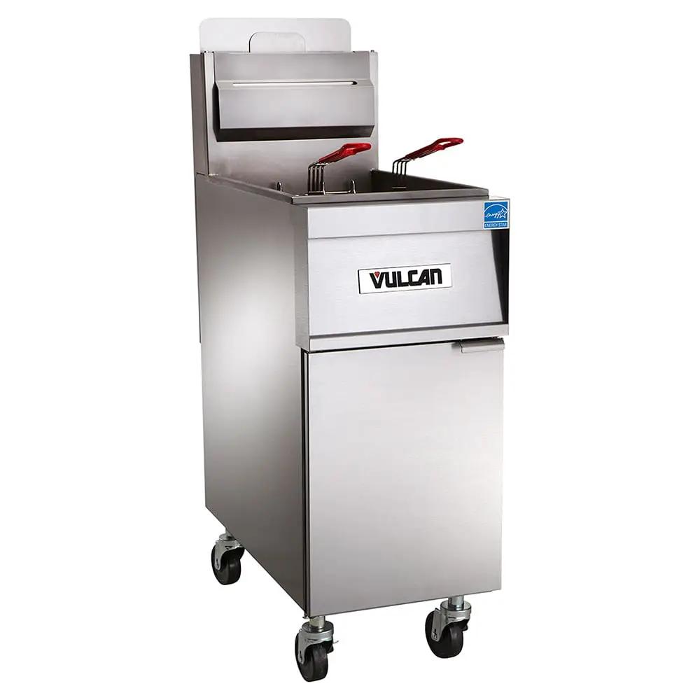 Vulcan 4TR85AF PowerFry3 Gas Fryer - (4) 90 lb Vats, Floor Model, Liquid Propane