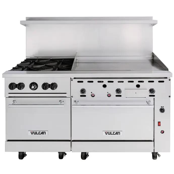 Vulcan 60SS-4B36G Endurance 60" 4 Burner Gas Range with Griddle & (2) Standard Ovens, Natural Gas - view 2