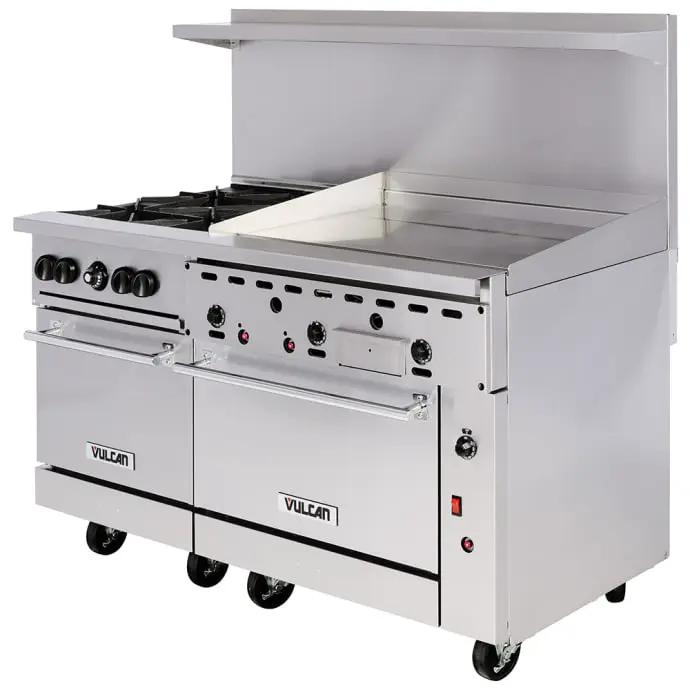 Vulcan 60SS-4B36G Endurance 60" 4 Burner Gas Range with Griddle & (2) Standard Ovens, Natural Gas - view 3