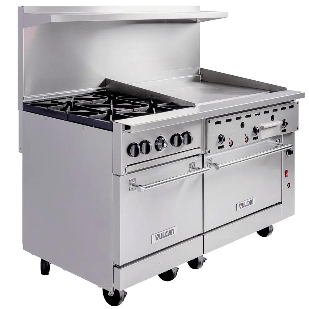 Vulcan 60SS-4B36G Endurance 60" 4 Burner Gas Range with Griddle & (2) Standard Ovens, Natural Gas