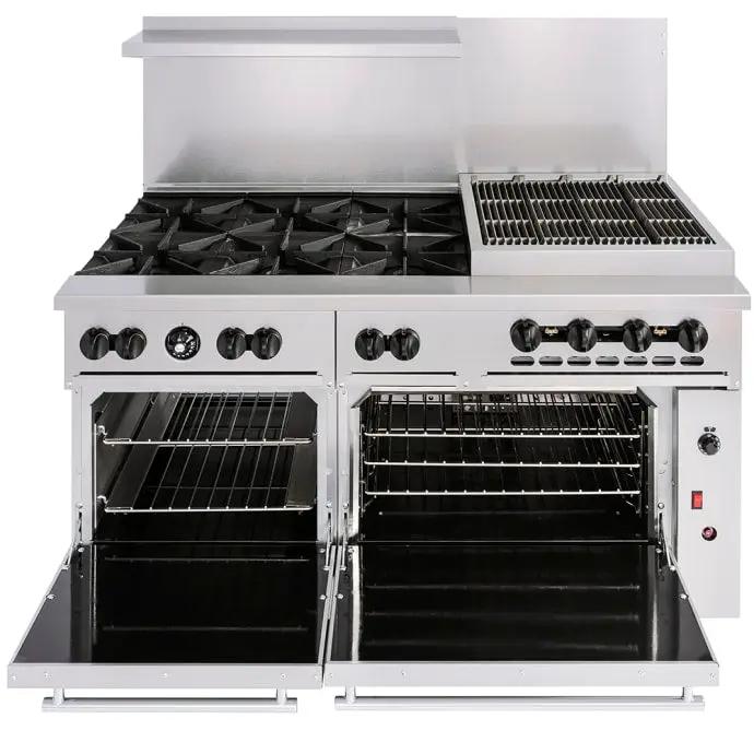 Vulcan 60SS-6B24CBN Endurance 60" 6 Burner Gas Range with Charbroiler & (2) Standard Ovens, Natural Gas - view 3