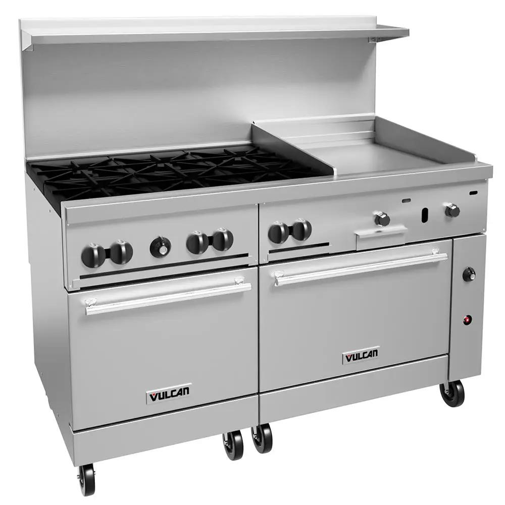 Vulcan 60SS-6B24G Endurance 60" 6 Burner Gas Range with Griddle & (2) Standard Ovens, Liquid Propane
