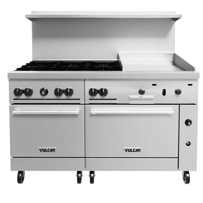 Vulcan 60SS-6B24G Endurance 60" 6 Burner Gas Range with Griddle & (2) Standard Ovens, Liquid Propane - view 2